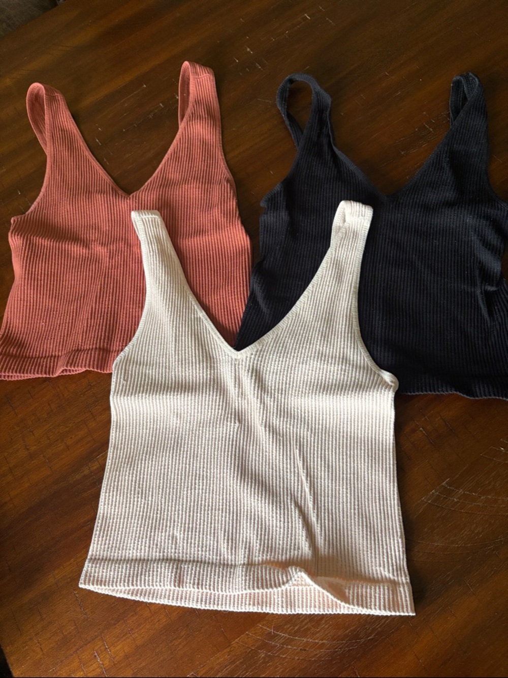 3-piece ribbed tank tops